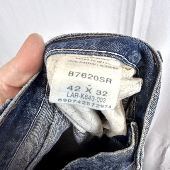 Distressed Jeans Rustler 42x32 men's pants blue denim Made in Mexico - Picture 3 of 16